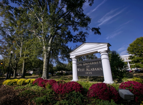 welcome sign, the University of West Alabama
