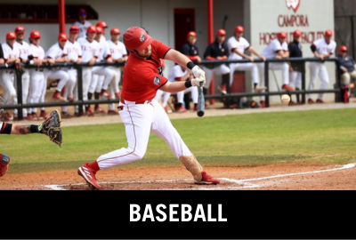 Click here to donate to the UWA Baseball Team. Image of baseball player swinging a baseball bat at home plate.